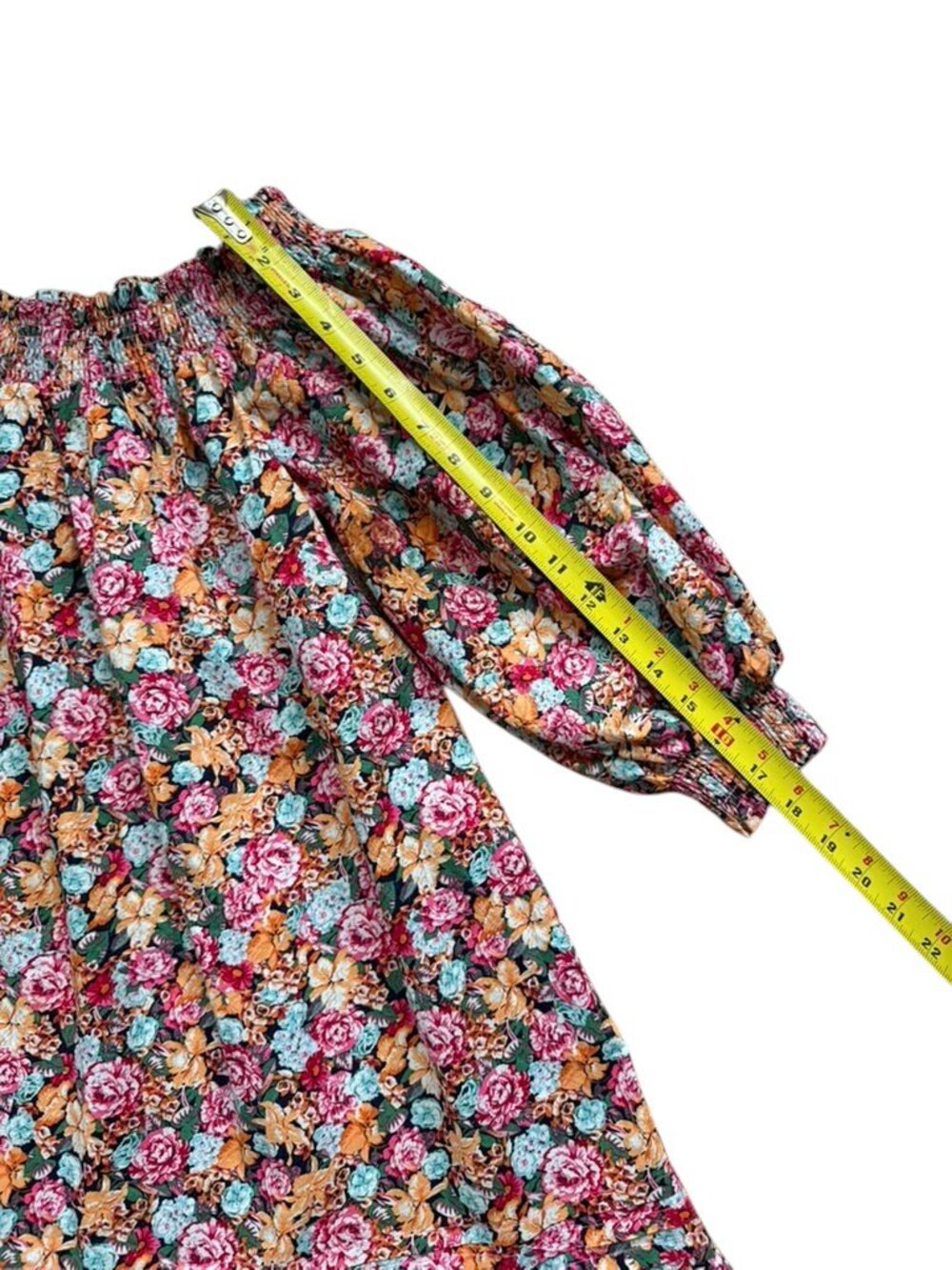 Anthropologie Maeve Floral Mini Dress XS Puff Sleeve Cotton Boho. - Picture 8 of 10